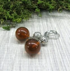 Natural Baltic Amber Round Drop Earrings, Silver Ball Dangling Earrings, Christmas Gift, Brown Amber Jewelry 21 Natural Baltic Amber Round Drop Earrings, Silver Ball Dangling Earrings, Christmas Gift, Brown Amber Jewelry -Jewellery Soldes Boutique il fullxfull.1674660441 8n1l