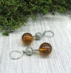Natural Baltic Amber Round Drop Earrings, Silver Ball Dangling Earrings, Christmas Gift, Brown Amber Jewelry 19 Natural Baltic Amber Round Drop Earrings, Silver Ball Dangling Earrings, Christmas Gift, Brown Amber Jewelry -Jewellery Soldes Boutique il fullxfull.1674660661 43bj