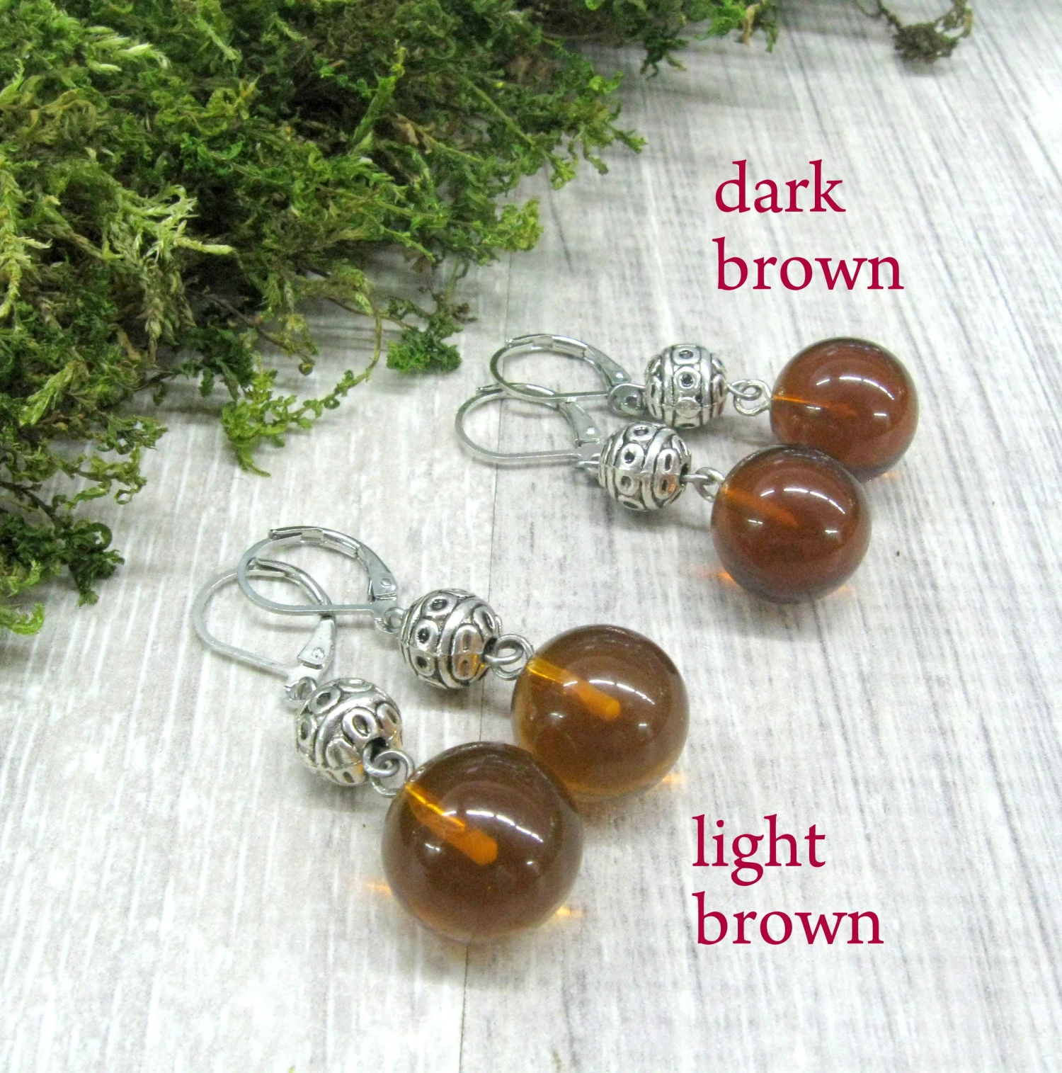Natural Baltic Amber Round Drop Earrings, Silver Ball Dangling Earrings, Christmas Gift, Brown Amber Jewelry 8 Natural Baltic Amber Round Drop Earrings, Silver Ball Dangling Earrings, Christmas Gift, Brown Amber Jewelry - Image 6
