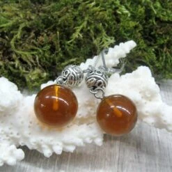 Natural Baltic Amber Round Drop Earrings, Silver Ball Dangling Earrings, Christmas Gift, Brown Amber Jewelry 13 Natural Baltic Amber Round Drop Earrings, Silver Ball Dangling Earrings, Christmas Gift, Brown Amber Jewelry -Jewellery Soldes Boutique il fullxfull.1674661721 e3ds
