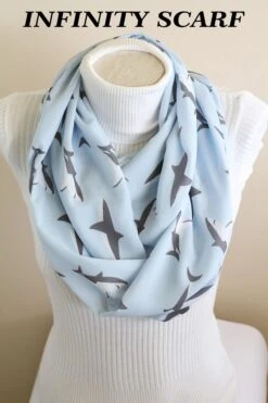 Shark Scarf Mama Shark Gifts Infinity Scarf Shark Lovers Gift Ideas Christmas Gift -Jewellery Soldes Boutique il fullxfull.1681074236 n68v