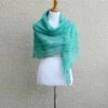 Christmas Gift Knit Shawl, Knit Lace Shawl, Bridesmaids Shawl In Green Color Lace Shawl, Knitted Wrap Gift For Her Wedding Shawl