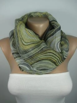 Yellow Gray Sparkly Scarf Shimmer Sparkle Scarf Unique Gift For Women Lightweight Infinity Scarf Women Scarf Christmas Gift For Her For Mom