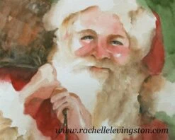 Watercolor Santa Painting. Santa Art For Christmas- Santa Claus PRINT Santa