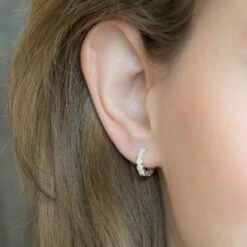 Christmas Sale - Small Hoop Earrings, Huggie Hoop Earrings Silver, Cartilage Hoop CZ, Pave Hoop Earrings, Hoop Earrings Gold -Jewellery Soldes Boutique il fullxfull.1701989820 6twu