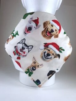 Christmas Dog Selfies Cotton Bandana Scarf Christmas Kerchief