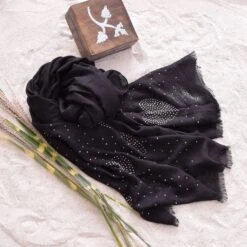 Christmas Gift For Sister Black Gothic Scarf With Metal Gift For Girlfriend Oversized Scarf For Women, Best Gift Idea For Mother