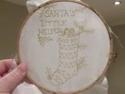 Silk Painting, Original Silk Art, Good Boy Stocking, Santa's Little Helper, Christmas Art, Baby's 1st Xmas, Boy's Gift, Blue, Nursery Art. -Jewellery Soldes Boutique il fullxfull.1714887130 1c1a