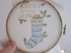 Silk Painting, Original Silk Art, Good Boy Stocking, Santa's Little Helper, Christmas Art, Baby's 1st Xmas, Boy's Gift, Blue, Nursery Art. -Jewellery Soldes Boutique il fullxfull.1715087704 6i1u