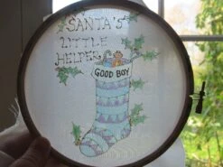 Silk Painting, Original Silk Art, Good Boy Stocking, Santa's Little Helper, Christmas Art, Baby's 1st Xmas, Boy's Gift, Blue, Nursery Art. -Jewellery Soldes Boutique il fullxfull.1715140482 3cx0