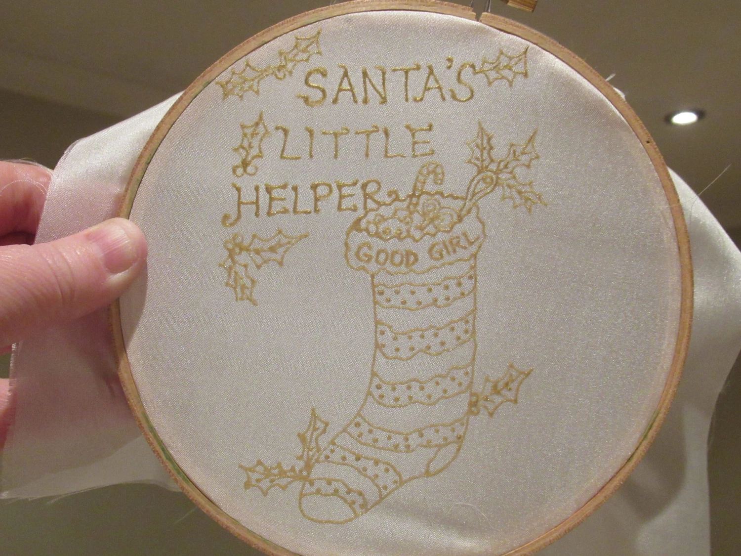 Silk Painting, Original Silk Art, Good Girl Stocking, Santa's Little Helper, Christmas Art, Baby's 1st Xmas, Girl's Gift, Pink, Nursery Art. 12 Silk Painting, Original Silk Art, Good Girl Stocking, Santa's Little Helper, Christmas Art, Baby's 1st Xmas, Girl's Gift, Pink, Nursery Art. - Image 10