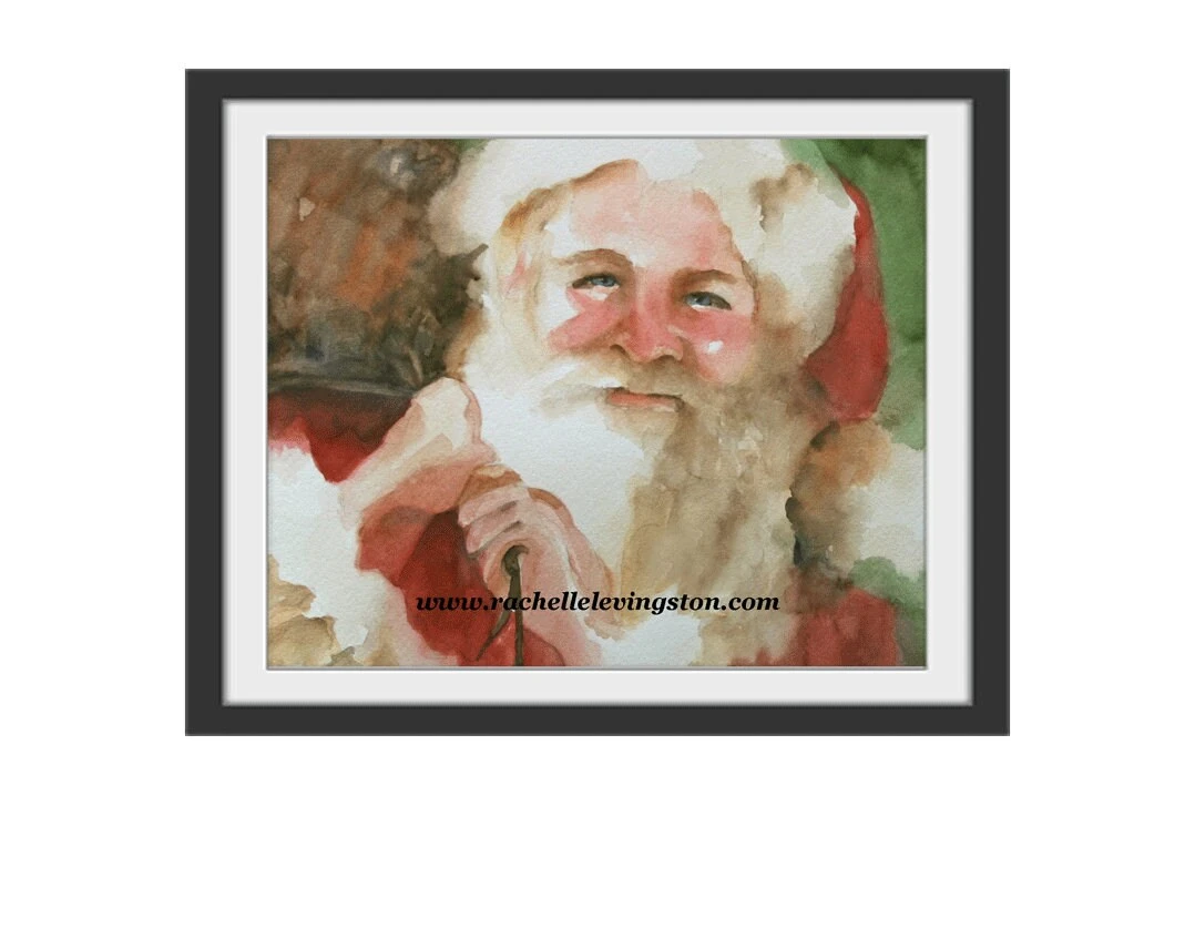 Christmas PRINT Set Of Christmas Paintings Watercolor Santa Reindeer- Holiday Decor- Holiday Watercolor Painting 6 Christmas PRINT Set Of Christmas Paintings Watercolor Santa Reindeer- Holiday Decor- Holiday Watercolor Painting - Image 4