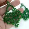 Emerald Green Chandelier Earrings, Tatted Earrings For Women, Sparkly Lace Earrings, Unique Christmas Gifts For Girlfriend -Jewellery Soldes Boutique il fullxfull.1718862378 din3