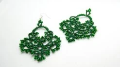Emerald Green Chandelier Earrings, Tatted Earrings For Women, Sparkly Lace Earrings, Unique Christmas Gifts For Girlfriend -Jewellery Soldes Boutique il fullxfull.1718863090 ilfj