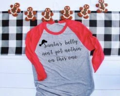Santa's Belly Christmas Maternity Shirt//Christmas Shirt, Almost Due, Baby Bump, Pregnant, Holiday Christmas Tee, Funny Maternity Holiday,