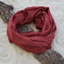 Scarf For Men, Red And Silver, Shawl Winter, Warm Scarf. Scarf In Winter, Christmas Gift For Women Stocking Stuffer For Mother.