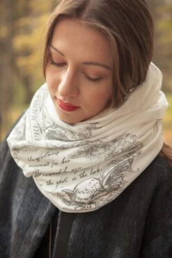 Pride And Prejudice Book Scarf, Infinity Scarf, Literary Scarf, Author Gifts, Booklover Gift, Graduation Gift, Christmas Gift -Jewellery Soldes Boutique il fullxfull.1730795933 fqbn