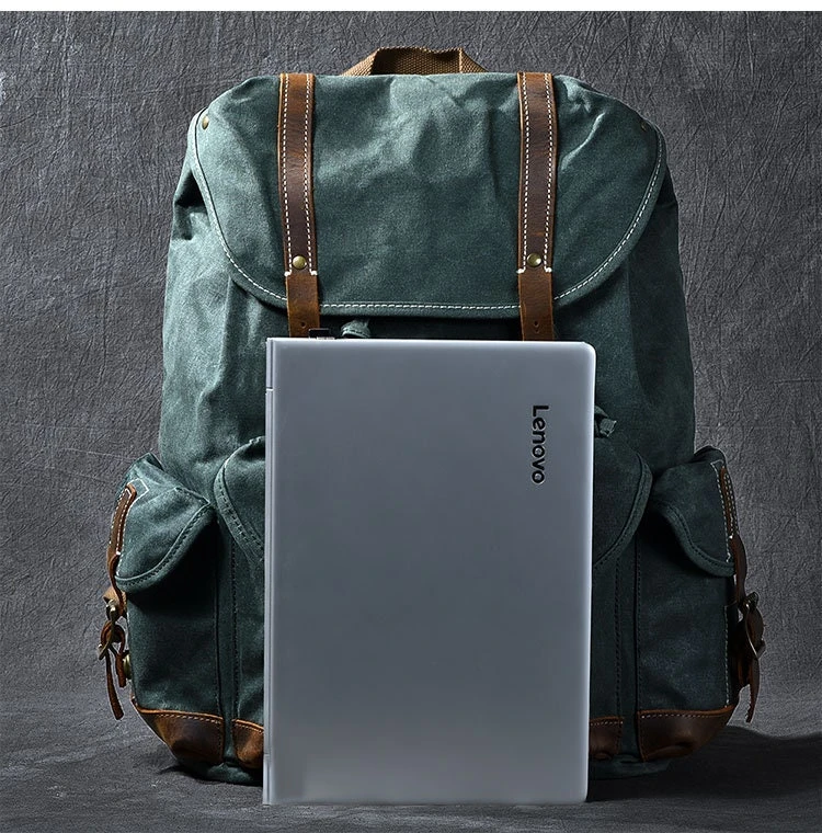 Waxed Canvas Backpack, Handmade Rucksack, School Backpack, Mens Laptop Backpack, Large Travel Backpack, Christmas Gifts, Dad Birthday Gifts 8 Waxed Canvas Backpack, Handmade Rucksack, School Backpack, Mens Laptop Backpack, Large Travel Backpack, Christmas Gifts, Dad Birthday Gifts - Image 6