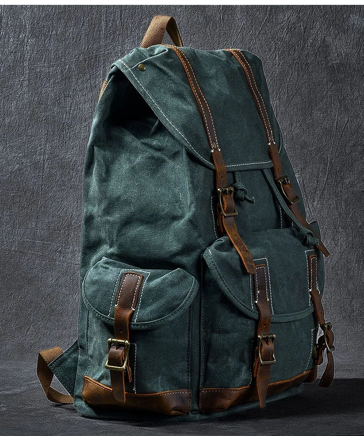 Waxed Canvas Backpack, Handmade Rucksack, School Backpack, Mens Laptop Backpack, Large Travel Backpack, Christmas Gifts, Dad Birthday Gifts 11 Waxed Canvas Backpack, Handmade Rucksack, School Backpack, Mens Laptop Backpack, Large Travel Backpack, Christmas Gifts, Dad Birthday Gifts - Image 9