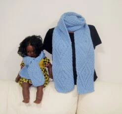 Hand Knit Blue Scarf Women Or Men Kids Matching Scarves Dad And Son Mom And Boys Gift Set Of 2 Christmas Gifts For Sale -Jewellery Soldes Boutique il fullxfull.1734457608 nswu