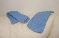 Hand Knit Blue Scarf Women Or Men Kids Matching Scarves Dad And Son Mom And Boys Gift Set Of 2 Christmas Gifts For Sale -Jewellery Soldes Boutique il fullxfull.1734458790 hfcv