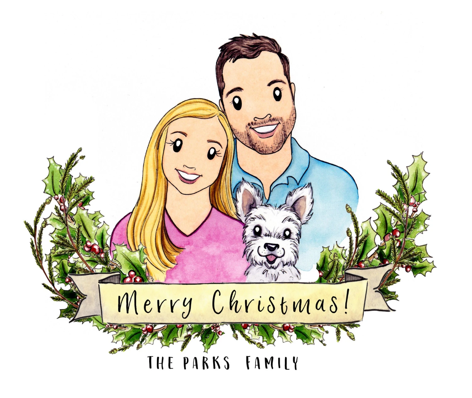 Custom Pet Christmas Card Do G Cat Portrait Personalized Watercolor Portrait Illustration Custom Holiday Greeting Card Christamas Present 4 Custom Pet Christmas Card Do G Cat Portrait Personalized Watercolor Portrait Illustration Custom Holiday Greeting Card Christamas Present - Image 2