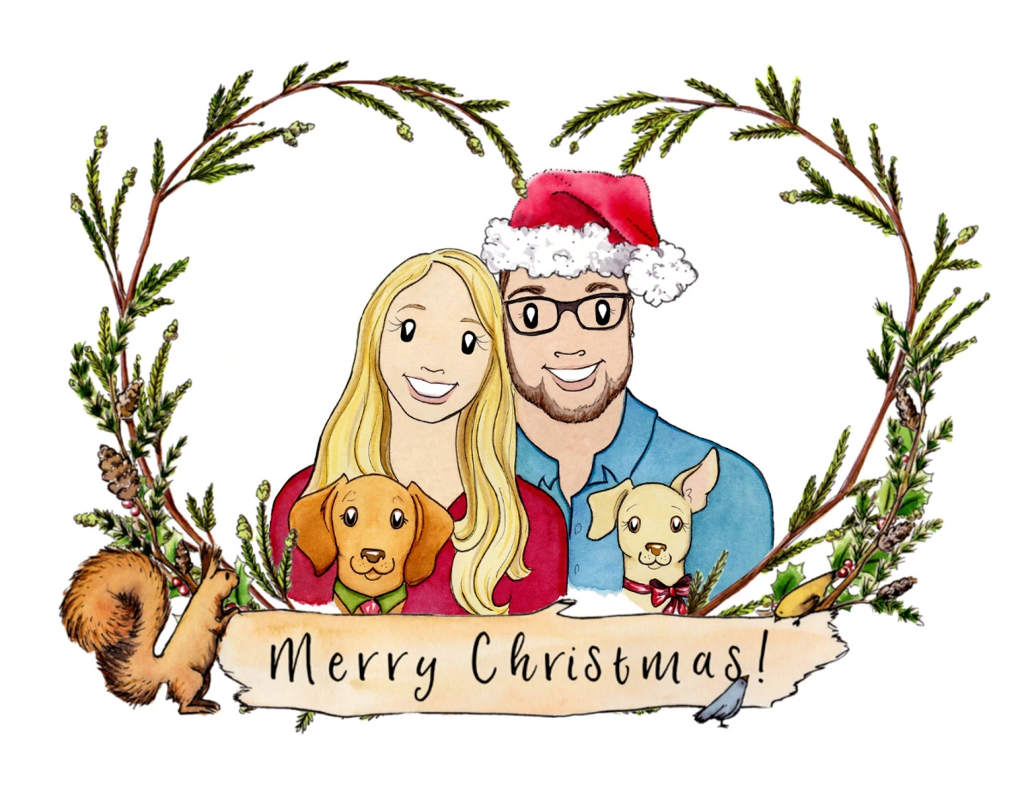 Custom Pet Christmas Card Do G Cat Portrait Personalized Watercolor Portrait Illustration Custom Holiday Greeting Card Christamas Present 7 Custom Pet Christmas Card Do G Cat Portrait Personalized Watercolor Portrait Illustration Custom Holiday Greeting Card Christamas Present - Image 5