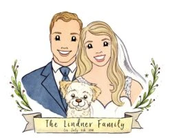 Family Portrait, Custom Watercolor Illustration, Hipster Christmas Gift -Jewellery Soldes Boutique il fullxfull.1740053489 lojq