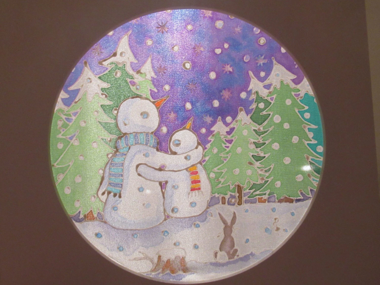 Silk Painting, Original Silk Art, Snowman And Child, Christmas Art, Winter, Festive Art, Wall Art, Children's Art, Home Decor, White, Silver 7 Silk Painting, Original Silk Art, Snowman And Child, Christmas Art, Winter, Festive Art, Wall Art, Children's Art, Home Decor, White, Silver - Image 5