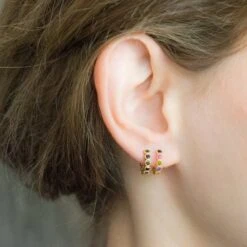 Christmas Sale - Small Hoop Earrings, Huggie Hoop Earrings Silver, Cartilage Hoop CZ, Pave Hoop Earrings, Hoop Earrings Gold -Jewellery Soldes Boutique il fullxfull.1750174111 8s1y