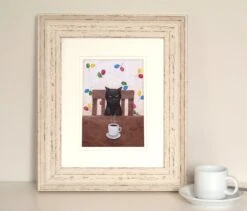 Funny Black Cat Art Print, Cat Lover Christmas Gift, Cute Grumpy Black Cat With Coffee, Whimsical Cat Print Kitchen Wall Décor, Birthday Cat -Jewellery Soldes Boutique il fullxfull.1760739277 au02