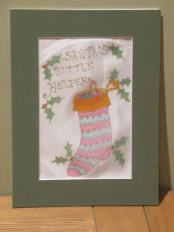 Personalised Stocking Silk Painting, Original Silk Art, Santa's Little Helper, Christmas Art, Baby's 1st Xmas, Unique Art Gift, Nursery Art. -Jewellery Soldes Boutique il fullxfull.1763772303 1adt