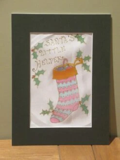 Personalised Stocking Silk Painting, Original Silk Art, Santa's Little Helper, Christmas Art, Baby's 1st Xmas, Unique Art Gift, Nursery Art. -Jewellery Soldes Boutique il fullxfull.1763774781 hw7c