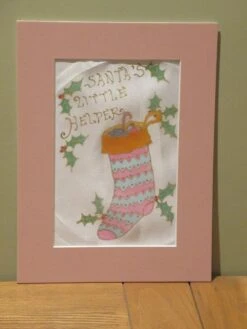 Personalised Stocking Silk Painting, Original Silk Art, Santa's Little Helper, Christmas Art, Baby's 1st Xmas, Unique Art Gift, Nursery Art. -Jewellery Soldes Boutique il fullxfull.1763781909 blf0