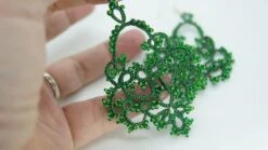 Emerald Green Chandelier Earrings, Tatted Earrings For Women, Sparkly Lace Earrings, Unique Christmas Gifts For Girlfriend -Jewellery Soldes Boutique il fullxfull.1766333031 3wul