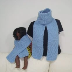 Hand Knit Blue Scarf Women Or Men Kids Matching Scarves Dad And Son Mom And Boys Gift Set Of 2 Christmas Gifts For Sale -Jewellery Soldes Boutique il fullxfull.1781915305 m8d5