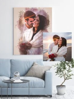 CUSTOM COUPLE PORTRAIT/Watercolour Couple Portrait/Personal Gift/Custom Gift/Custom Couple Portrait/Painting From Photo/Christmas Gift -Jewellery Soldes Boutique il fullxfull.1792462162 e0t8