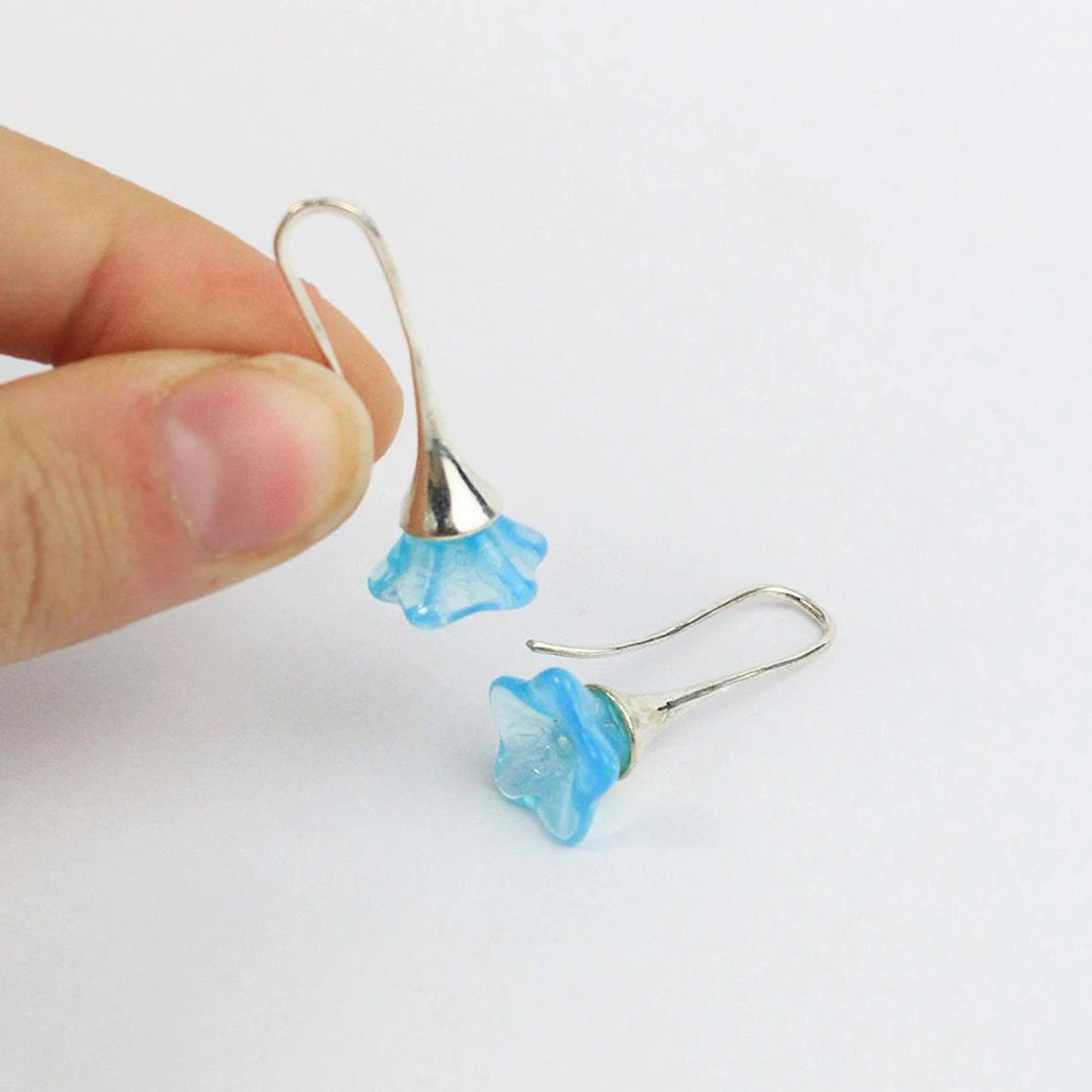 Blue Opal Earrings Silver Drop Jewelry Her - Bridesmaid Earrings Sky Blue Jewelry For Mom - Flower Minimal Earrings Daughter Christmas Gifts 11 Blue Opal Earrings Silver Drop Jewelry Her - Bridesmaid Earrings Sky Blue Jewelry For Mom - Flower Minimal Earrings Daughter Christmas Gifts - Image 9