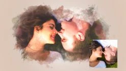 CUSTOM COUPLE PORTRAIT/Watercolour Couple Portrait/Personal Gift/Custom Gift/Custom Couple Portrait/Painting From Photo/Christmas Gift -Jewellery Soldes Boutique il fullxfull.1839931423 3frd