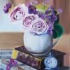 Purple Flowers Original Oil Painting On Canvas, Christmas Gift. New Year Gift. Impressionist Floral Still Life, Elegant Painting For Living