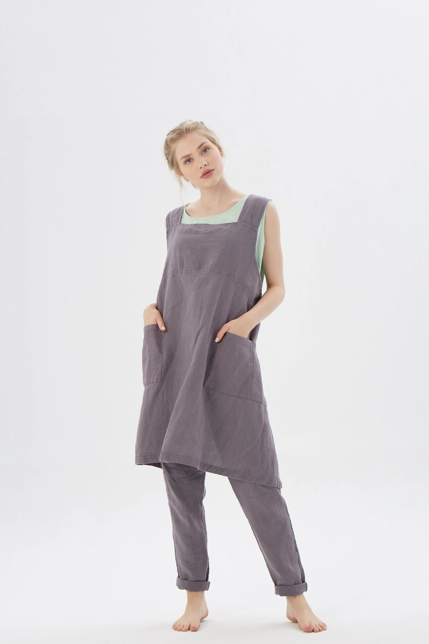 Cute Apron / KITCHEN APRON With Pockets / Japanese Style Linen Apron - Vegas / Christmas Gift 8 Cute Apron / KITCHEN APRON With Pockets / Japanese Style Linen Apron - Vegas / Christmas Gift - Image 6