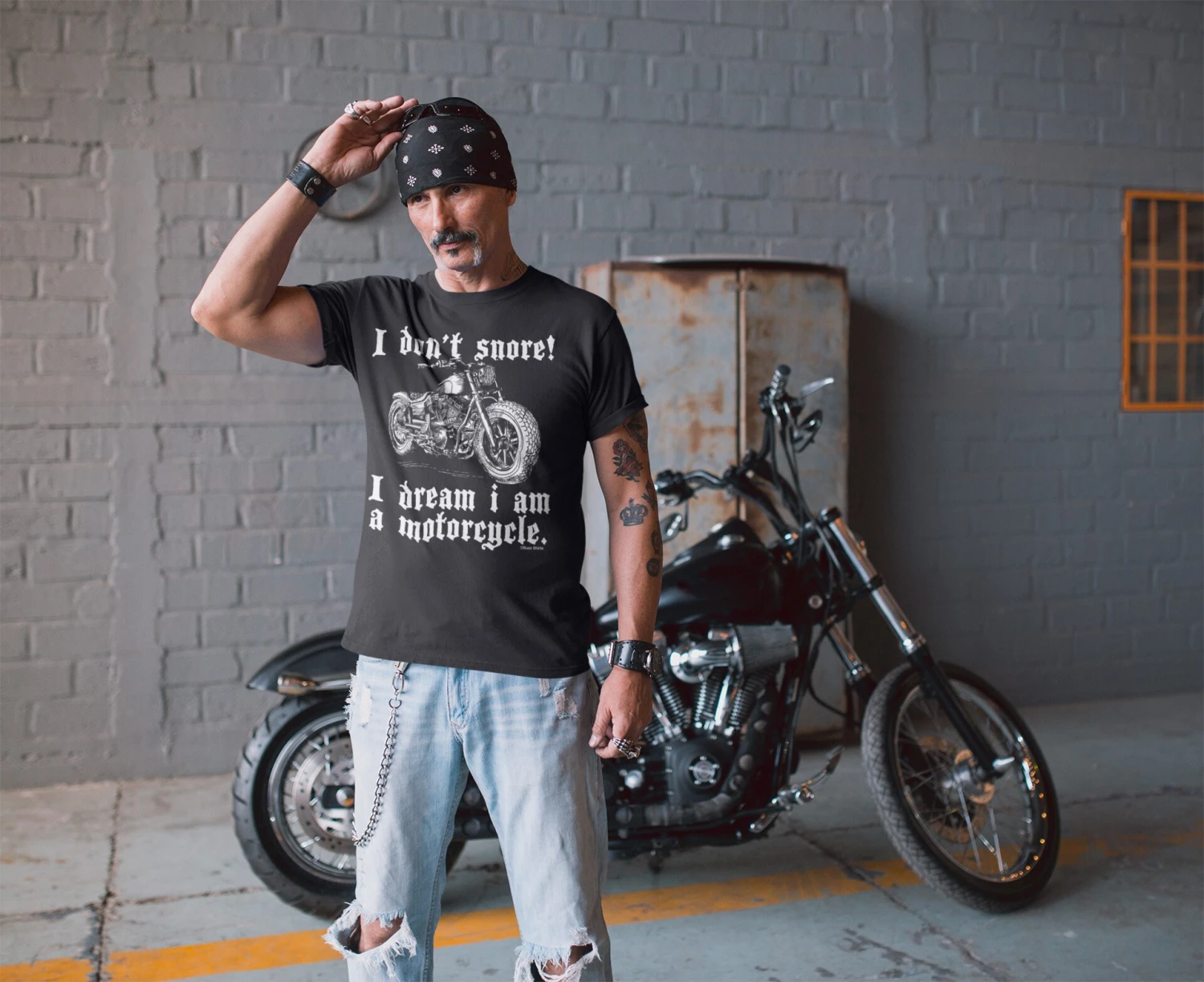 Eco Friendly Mens Biker T-Shirt Fathers Day, I Don't Snore I Dream I Am A Motorcycle, Organic Stanley Stella Christmas Or Birthday Gift 6 Eco Friendly Mens Biker T-Shirt Fathers Day, I Don't Snore I Dream I Am A Motorcycle, Organic Stanley Stella Christmas Or Birthday Gift - Image 4