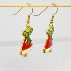 Red Christmas Bells With Green Bow Earrings Perfect Holiday Gift 6 Red Christmas Bells With Green Bow Earrings Perfect Holiday Gift -Jewellery Soldes Boutique il fullxfull.1973668180 s56s