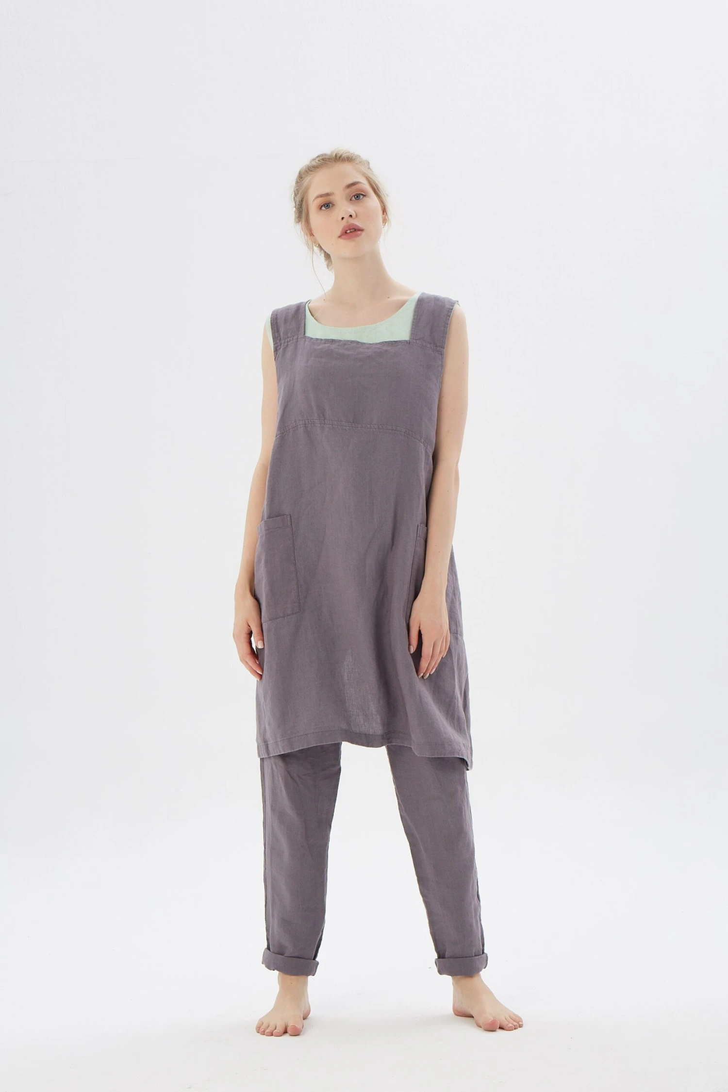 Cute Apron / KITCHEN APRON With Pockets / Japanese Style Linen Apron - Vegas / Christmas Gift 5 Cute Apron / KITCHEN APRON With Pockets / Japanese Style Linen Apron - Vegas / Christmas Gift - Image 3