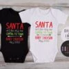 Christmas Pregnancy Announcement, Christmas Pregnancy Reveal To Family, Santa Isn't The Only One Coming To Town Personalized Baby Bodysuit -Jewellery Soldes Boutique il fullxfull.1978290217 r3sh
