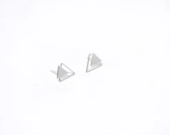 Triangle Stud Twain Earrings, Geometric Silver Post Earrings, Minimalist Jewellery, Christmas Gift Earrings -Jewellery Soldes Boutique il fullxfull.2015071297 732l