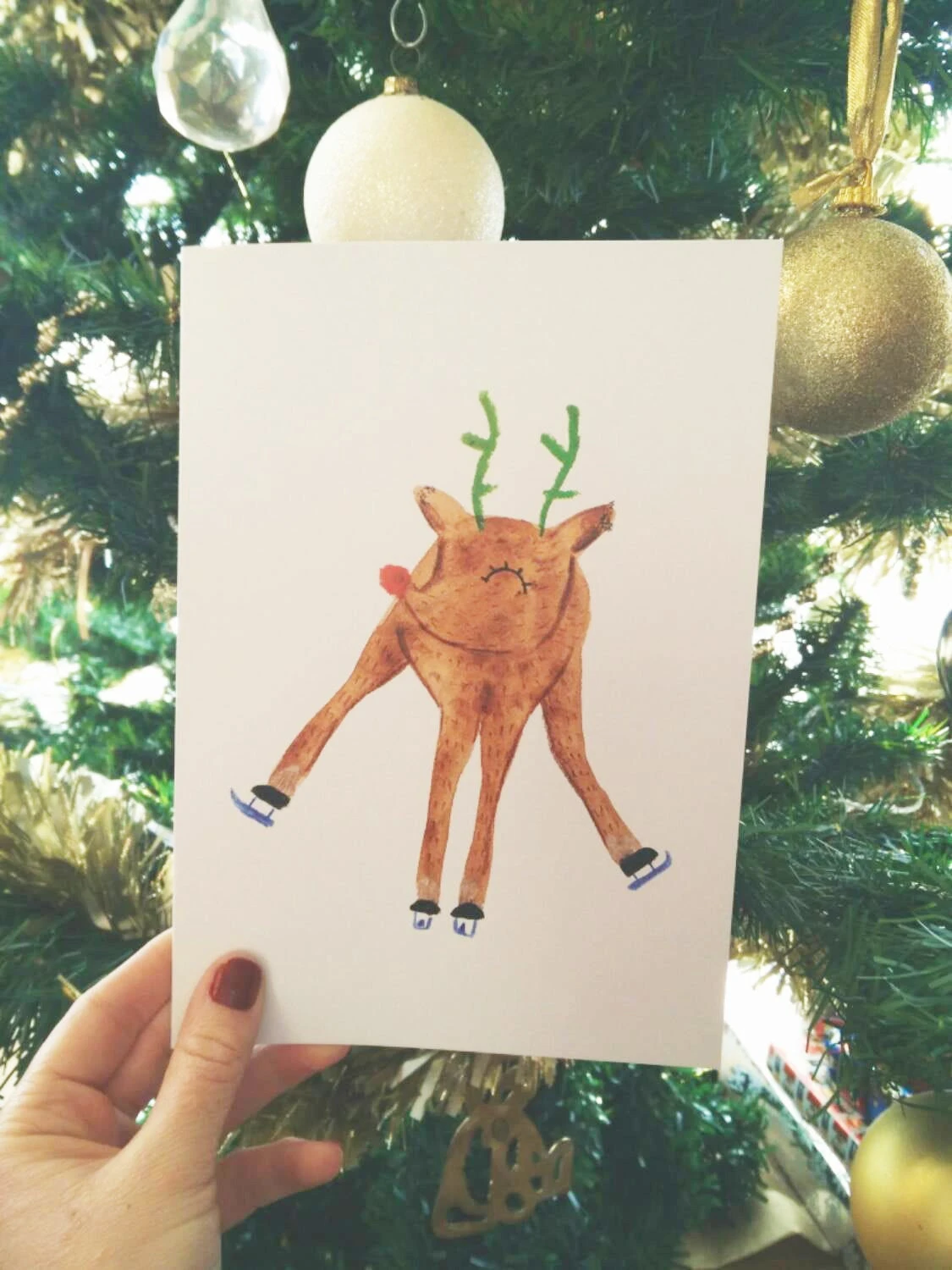 SECONDS SALE A5 Reindeer Christmas Card | Xmas Illustration | Winter | Rudolph | Festive | Snow | Ink | Watercolour | Sale | 7 SECONDS SALE A5 Reindeer Christmas Card | Xmas Illustration | Winter | Rudolph | Festive | Snow | Ink | Watercolour | Sale | - Image 5