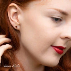 Garnet Stud Earrings, January Birthstone Jewellery, Christmas Gifts For Her, Gemstone Stud Earrings In Gold & Sterling Silver -Jewellery Soldes Boutique il fullxfull.2023582689 gm62