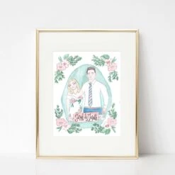 Custom Family Illustration, Custom Family Portrait, Family Painting, Couples Portrait, Christmas Gift, Wedding Gift, Anniversary Gift