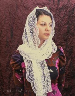 Gift For Christmas Lace Scarf Ivory Lace Veil Lace Mantilla Ivory For Mass Religious Head Coverings Chapel Mantilla Church Veil